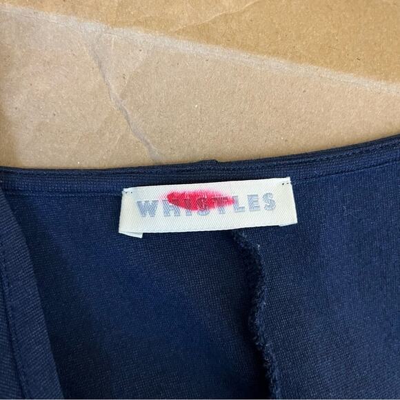 Whistles Navy Blue Tie Waist Dress - Picture 7 of 8